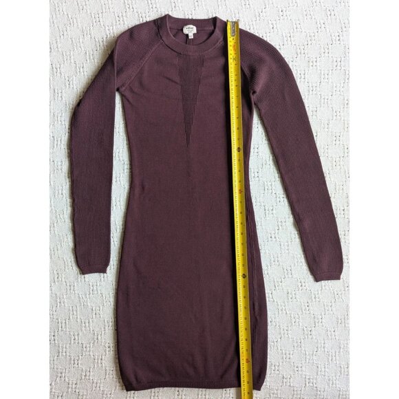 Aritzia Wilfred Women's Dress Sweater Burgundy Perforated Size S (or XS) - Picture 4 of 5